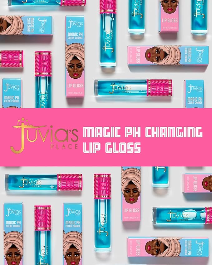 Juvia's Place Magic pH Color Change Lip Gloss - Mood - High-Gloss Shine pH Balance Lip Gloss w/Color Changing Tint, Lightweight Non-Sticky Finish, Ideal for Everyday No Makeup Look on All Skin Tones