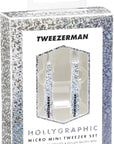 Tweezerman Hollygraphic Micro Mini Slant & Point Tweezer Set - Eyebrow Tweezers for Women and Men