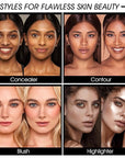 12 Colors Cream [Contour Concealer Foundation] Makeup Palette for Cheeks - All in One Makeup Palette Kit with Brush, Natural Matte Long Wearing, Waterproof Blendable Face Make Up Pallete (#03)