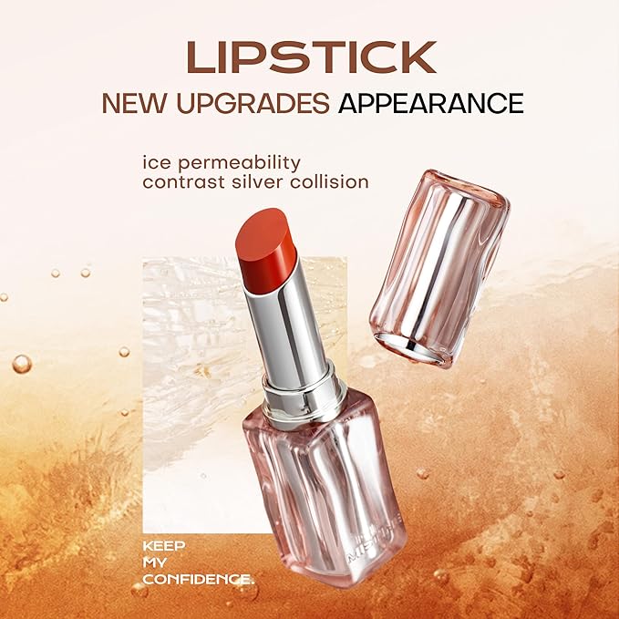 Mistine Lipstick Thai Latte Sheer Aqua Rouge Flowing Plumping Lipstick for Women Non-sticky Hydrating Creamy Finish S01 Monsoon Orangeade 3.5g,1 Count