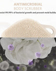 Sndyi Silicone Body Scrubber, Gentle Exfoliating Body Scrubber for Sensitive Skin, Leaf Shaped Shower Scrubber for Body with Lathering Bristles, Silicone Loofah Body Brush for Showering, Oatmeal