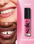 Saie Glossybounce - Hydrating Lip Gloss and Tinted Lip Oil Hybrid with Hyaluronic Acid & Jojoba Oil for Non-Sticky, Ultra-Shiny, Plump & Soft Lips - Everyday Makeup Essential - Play (.17 oz)