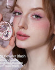 Flower Knows Strawberry Rococo Embossed Blush;Pink Matte Finish;Buildable & Blendable Powder Blush for cheeks,Natural Flush for All Skin Tones(G01 Romantic Blossom,4.6g)