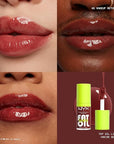 NYX PROFESSIONAL MAKEUP Fat Oil Lip Drip, Moisturizing Lip Oil Gloss, Vegan Tinted Formula, Up to 12 HR Hydration - Inside Scoop (Plum Brown)