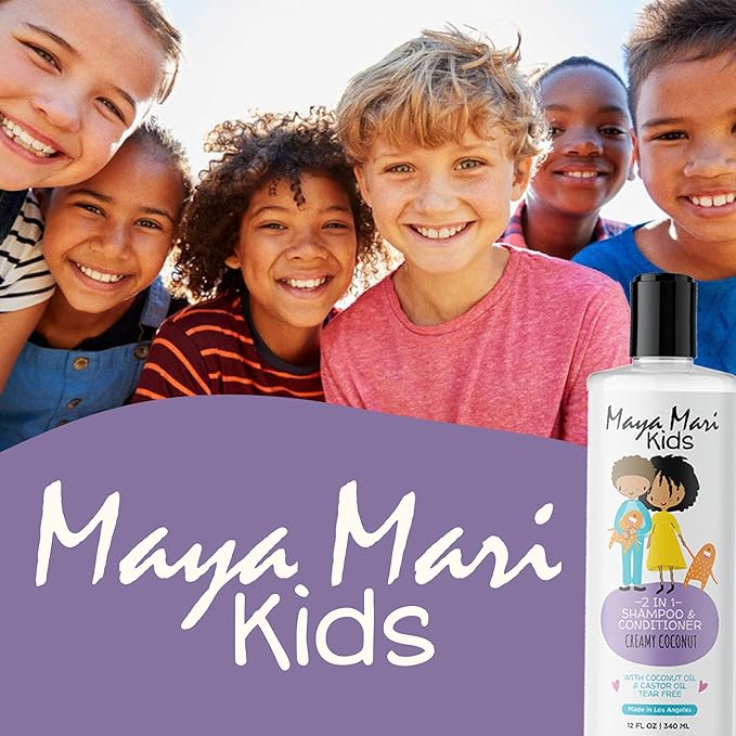 2 in 1 Natural Kids Shampoo and Conditioner, Tear Free | For Toddlers with Curly Hair | For All Kids Hair Types | Coconut & Lime Twist, Made in the USA, 12 Fl Oz
