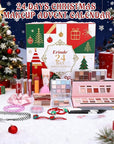 Erinde Makeup Advent Calendar 2025, 24 Days Christmas Gift Makeup Set for Teen Girls & Women, 2025 Xmas Holiday Countdown Calendar Beauty & Cosmetics Holiday Surprise Make Up Gift Kits for Women