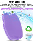 Zinc Infused Silicone Body Scrubber for Shower,Food-Grade Handheld Cleansing Skin Brush, Gentle Exfoliating and Lather Well - Purple