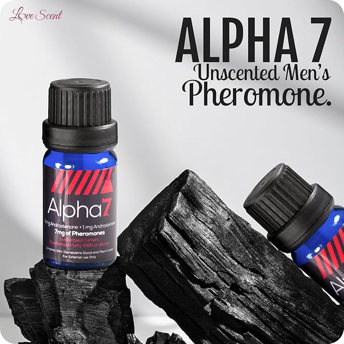 Alpha 7 Unscented - Pheromone Cologne for Men with Pure Pheromones - High Concentration Blend to Attract Women - Top Selling Perfume Oil Designed to Complement Your Scent ((10 ml))