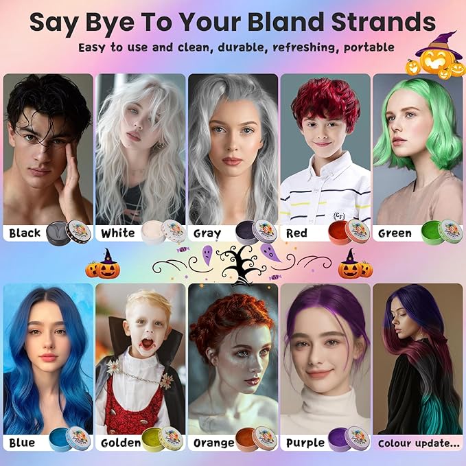 Temporary Red Hair Color Wax for Kids, Washable Colored Hair Styling Mud, Women Men Style Dye for Girls Boys Teens, Instant Hair Coloring Gel Cream for DIY Cosplay Halloween Children's Day