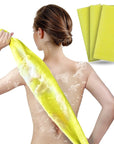 ARCH&M Japanese Exfoliating Towel for Body & Back (3-Pack) Korean Style Scrub Cloth, Nylon Bath Washcloth for Smoother Skin (Yellow x 3)