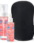 Mystic Tan Self Tanning Bundle: Wake-Up Tan Self Tan Water Mousse + Wake-Up Tan Hyaluronic Acid Serum for Face + Self Tan Mitt - Hydrating, Clear Self Tanner for Body and Face with Eco-Certified DHA