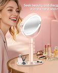 B Beauty Planet Makeup Mirror with Lights, Lighted Magnifying Mirror 30X with 3 Lighting and Adjustable Brightness, 2-Sided Height Adjustable Vanity Mirror for Bathroom, Gifts for Women Pink