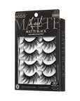 KISS Lash Couture Matte Black Faux Mink Eyelashes Multipack, Matte Cheviot, Black, Natural Looking, Cruelty-Free & Vegan, Holds Curl, Comfortable, Seamless, Knot-Free Band | 4 Pairs