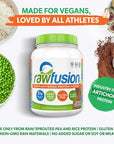Rawfusion- Vegan Protein Powder, Natural Chocolate - 30 Servings, 21g of Plant Based Protein, Low Net Carbs, Non-Dairy, Gluten/Lactose Free, Soy Free, Kosher, Non-GMO, 2lbs Pound
