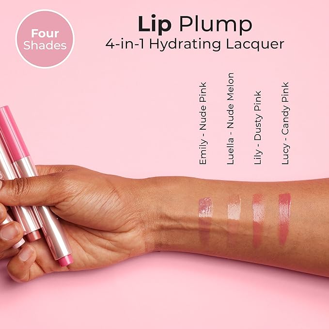 MCoBeauty Lip Plump 4-in-1 Hydrating Lacquer, Lucy Candy Lip