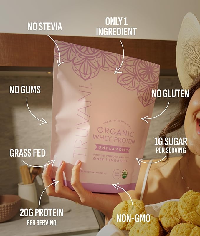 Truvani Vegan Pea Protein Powder | Unflavored | 20g Organic Plant Based Protein | 20 Servings | Keto | Gluten & Dairy Free | Low Carb | No Added Sugar