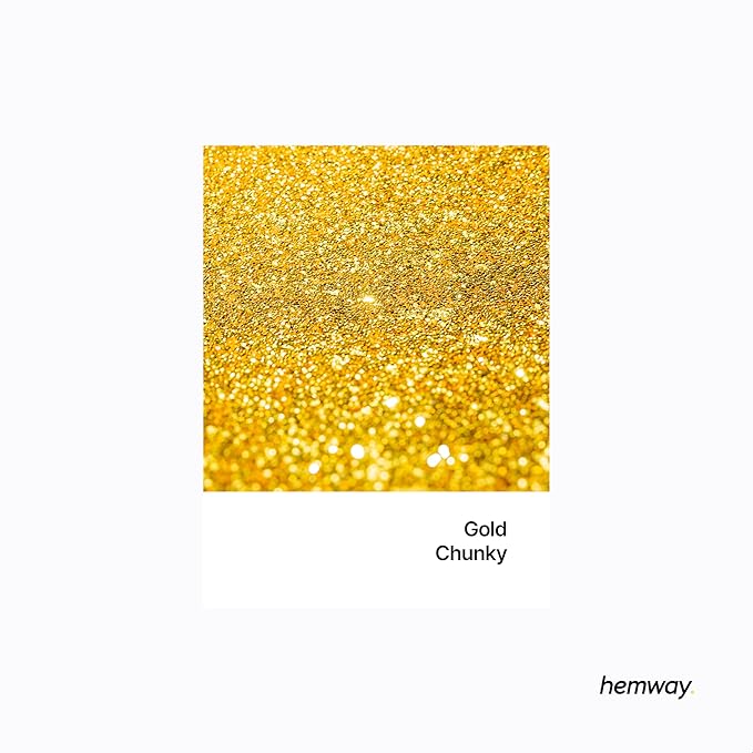 Hemway Eco Friendly Biodegradable Glitter 100g / 3.5oz Bio Cosmetic Safe Sparkle Vegan for Face, Eyeshadow, Body, Hair, Nail and Festival Makeup, Craft - Chunky (1/40" 0.025" 0.6mm) - Gold