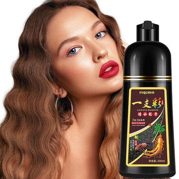 Hair Dye Shampoo 3 in 1, Light Brown Hair Dye for Men Women, Long Lasting Hair Color in Minutes, Dye Color Shampoo Para Canas, Easy to Use for All Hair Types 16.9 Fl Oz (Light Brown)