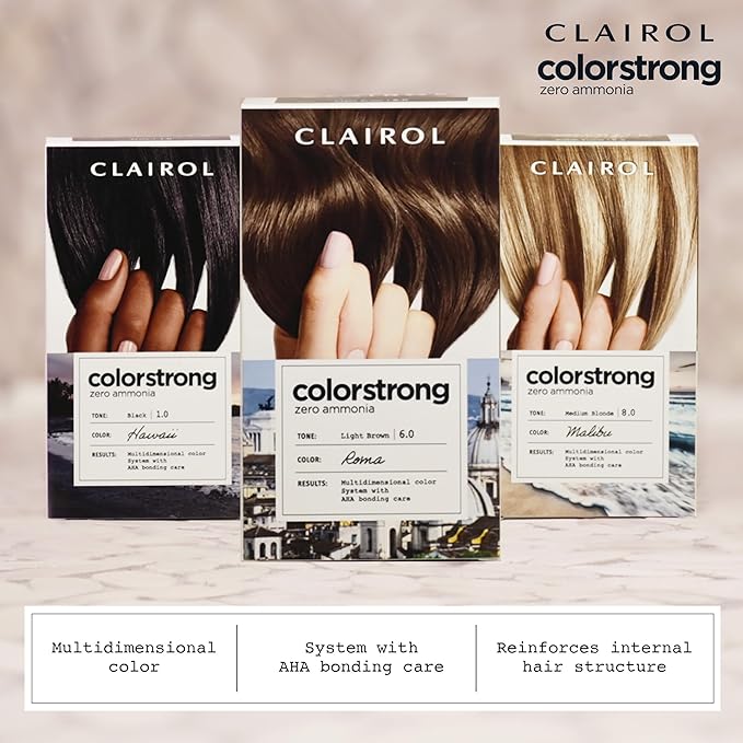 Clairol ColorStrong Permanent Zero Ammonia Hair Dye, 6.3 Light Golden Brown - Cairo Hair Color, Pack of 1
