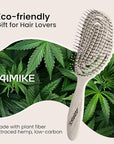 AIMIKE Hemp-Relax Detangler Hair Brush, Eco-Friendly Detangling Brush for Wavy Straight Hair, Vented Hairbrush w/Soft Bristles, Glide Through Tangles with Ease for Women, Kids, Wet & Dry Hair
