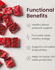humanN SuperBeets Heart Chews, Nitric Oxide and Blood Pressure Support, Grape Seed Extract & Non-GMO Beet Root Powder Energy Chews, Super Beets Heart Chews, Pomegranate Berry Flavor, 60 Count