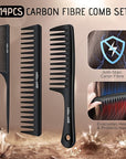 SALONSILK Women Hair Comb Set - 14PCS Wide Tooth Rat Tail Styling Combs Pick for Curly - Teasing Parting Fine Professional Barber Cutting Braiding Set
