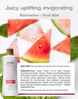RAW SUGAR Moisture Loving Body Wash - Watermelon + Fresh Mint, Moisturizing & Refreshing Bath & Shower Gel, Sulfate-Free, Paraben-Free & Vegan (Pack of 3)