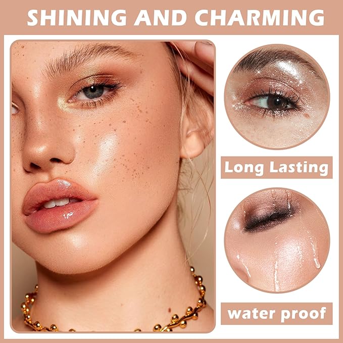 Body Hair Glitter Powder Highlighter Makeup Powder Polvo Makeup-Pearl White
