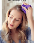 HEETA Scalp Massager with Soft Silicone Bristles - Removes Dandruff, Relieves Itching, Shampoo Brush for Hair Care & Scalp Relaxation (Black & Dark Purple)