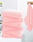 Cosy Family 6 Pack Ultra Soft Microfiber Absorbent Hand Towel, Silk Hemming Towels for Bathroom - Quick Drying - Perfect for Bath, Fitness, Gym, Shower, Hotel, and Spa - 16x28 Inch, Pink