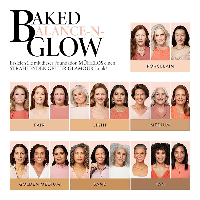 LAURA GELLER NEW YORK Baked Balance-N-Glow Illuminating Foundation - Fair - Buildable Sheer to Light Coverage - Satin Finish