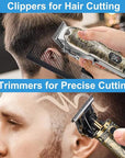 Suttik Professional Hair Clippers for Men, Clippers and Trimmers Set, Cordless Barber Clippers for Hair Cutting, Beard Trimmer Hair Cutting Kit with T-Blade Close Cutting Trimmer