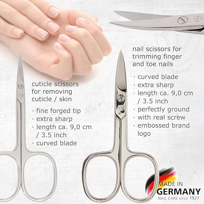 3 Swords Germany - brand quality 10 piece manicure pedicure grooming kit set for nail care scissors clipper mint synthetic leather case - Made by 3 Swords