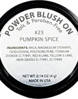 Pumpkin Spice Orange Peach Blush Pressed Cheek Blush Color Contour Powder, Talc & Paraben Free, 4 Grams, No Animal Testing & Cruelty Free