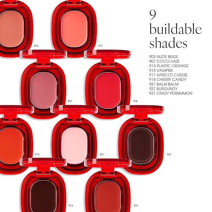 PLAT LIPS 927 BURGUNDY, Lip & Cheek, Lightweight, Naturally Dewy+ Glowy Finish, Blendable & Buildable Formula (1.2g, 0.003 oz.)
