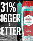Old Spice Moisturizing Body Wash for Men, Hydro Wash, 2-in-1 Long Lasting Scent & Deep Hydration, 24/7 Shower Fresh, Pure Sport Scent, 21 oz (Pack of 4)