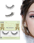 KISS Lash Couture The Muses Collection False Eyelashes - Noblesse, Black, Wispy, Tapered, Refined Faux Silk, Contact Lens Friendly, Pliable Band, Comfortable, Reusable, Cruelty Free, Vegan | 1 Pair