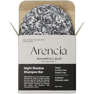 ARENCIA Night Shadow Biotin Shampoo Bar for Regrowth & Hair loss, Darkening, Gray Hair | Strengthening & Volumizing | Normal to Oily Hair | Vegan, Natural, pH balanced, Sulfate free