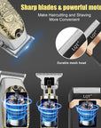 Professional Hair Clipper Set for Men Electric Shaver Razor Cordless Hair Cutting Barber Clippers Beard Trimmer Men’s Grooming Kit Gifts for him (Bronze)