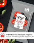 Yes To Face Wipes for Women and Men, Charcoal Facial Cleansing Wipes for use as a Make Up Remover, Cleaning, Soothing, Tomatoes (Pack of 2)