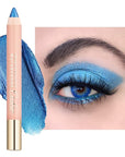 Oulac Shimmer Blue Eyeshadow Stick - Highly Pigmented Eye Shadow Pencil Waterproof & Long Lasting, Shimmering Glitter Finish, Blendable Eyes Makeup, Vegan Beauty 3.8g, (08) Aqua