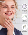 KISS imPRESS No Glue Mani Press-On Nails, Design, 'As It Was', Neutral/green, Medium Size, Almond Shape, Includes 30 Nails, Prep Pad, Instructions Sheet, 1 Manicure Stick, 1 Mini File