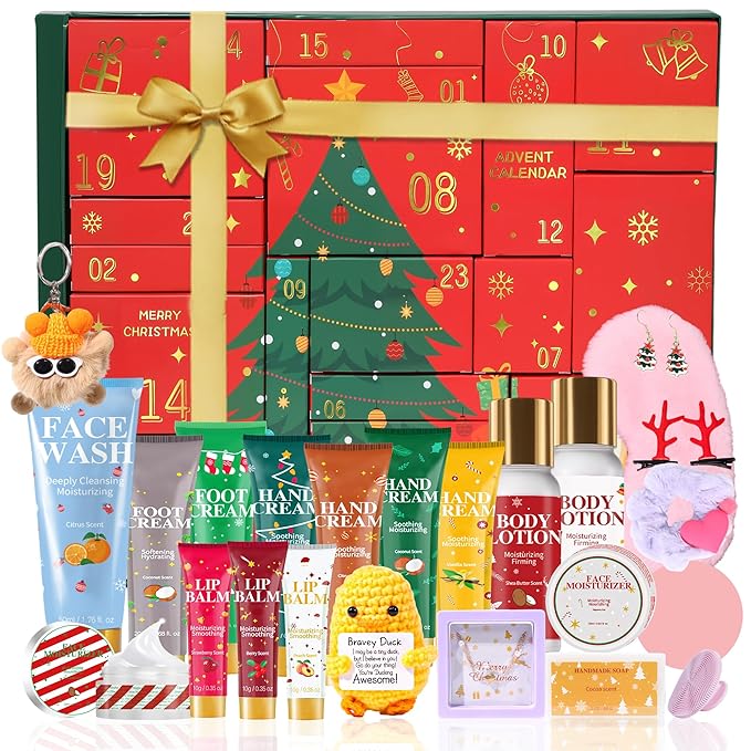 Beauty Advent Calendar 2025 for Adults Women & Teen Girls – 24 Days of Skincare, Bath & Body Gift Sets, Perfect Christmas Countdown Calendar & New Year Gifts Baskets for Girlfriend, Wife, Mom, Girls