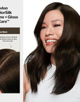 Revlon ColorSilk Tone + Gloss + Care Demi Permanent Hair Color, Dye Kit with Leave-In Scalp and Haircare Serum, 2x Shinier, 4x Stronger, 3 Brown Black, 4.5 fl oz