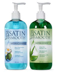 SATIN SMOOTH Pre Wax Cleanser & Aloe Vera Post Wax Cooling Gel Duo - Hair Removal Prep and Aftercare Kit, 16 oz