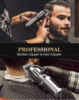 PRITECH Barber Hair Clippers for Men, Professional Barber Clippers and Trimmer Set, Mens Cordless Hair Clippers for Barbers Haircut Kit