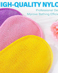 3 Pieces African Net Sponge Exfoliating Mitts Exfoliator Gloves Visibly Lift Away Dead Skin, Great for Spray Tan Removal or Keratosis PilarisExfoliating Mitts (Pink,Yellow,Purple)