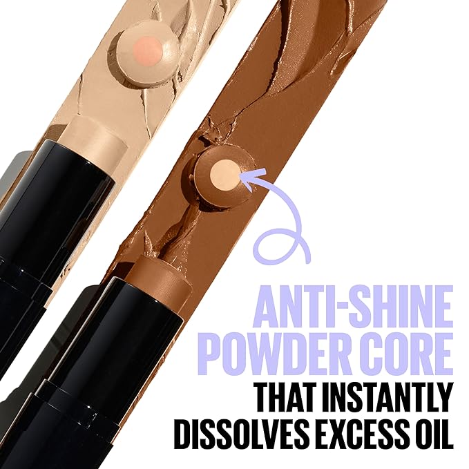 Maybelline Fit Me Shine-Free + Balance Foundation Stick, Multi-Use Face Makeup and Contour Stick For Natural, Matte Coverage, Porcelain, 1 Count