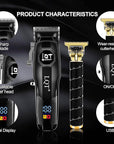 Professional Hair Clippers for Men,Professional Barber Clippers and Trimmer Set,Mens Cordless Clipper, Electric Hair Cut Machines,Cordless Mens Grooming Kit for Face, Hair, Gifts