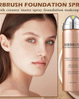 Airbrush Flawless Setting spray,Hydrating Full Coverage Foundation for Smooth Radiant Finish,Breathable Blendable,Lightweight Silky Foundation Makeup for Mature Skin(04 Porcelain)